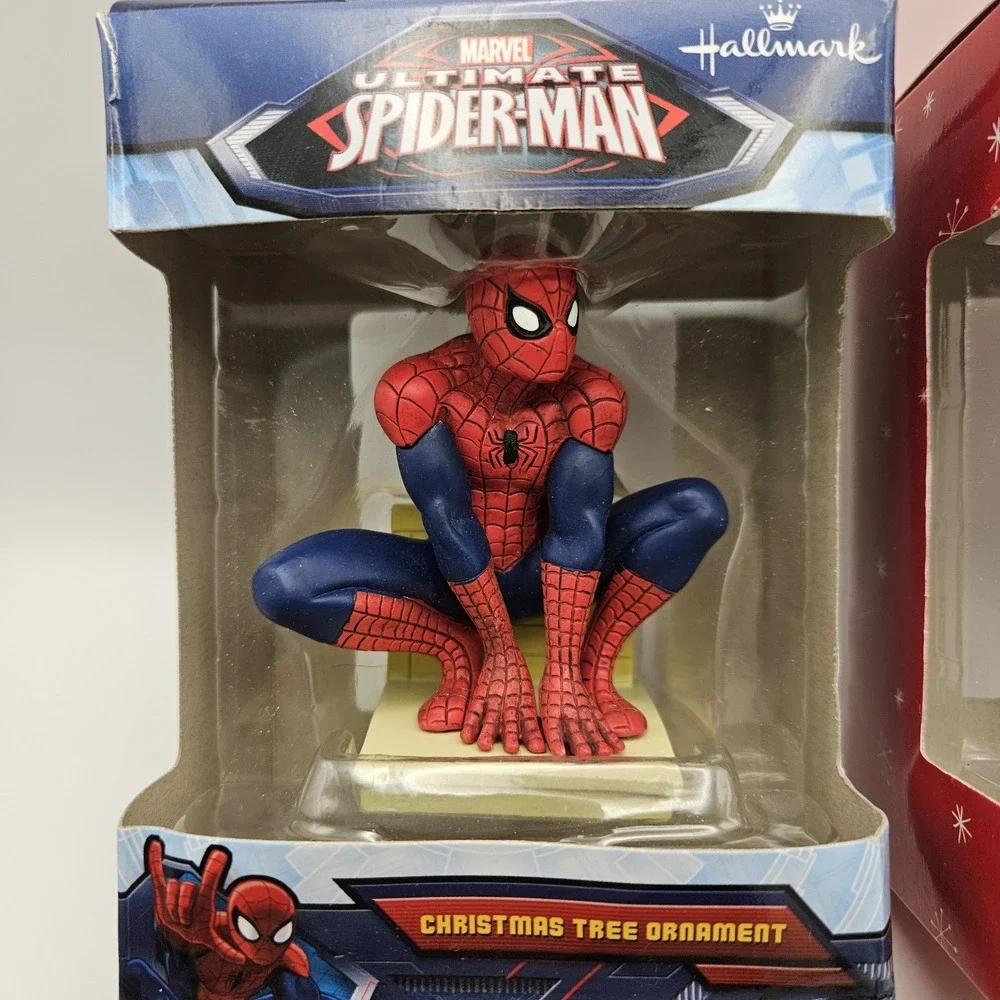 Hallmark Marvel Spider-Man & Captain America Hanging Ornaments Set of 2 NIB